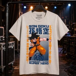 Dragon Ball Super Super Hero Son Goku Graphic Tee Tan Cream Mens Large L